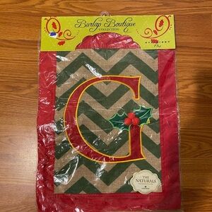 Evergreen Garden Burlap Holy Monogram G Flag (HG)